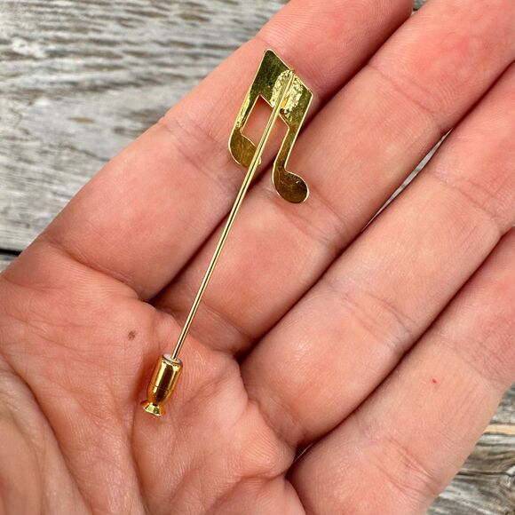 Vintage Jewelry Music Note Stick Pin Music Jewelry Music Note Pin - Picture 2 of 2